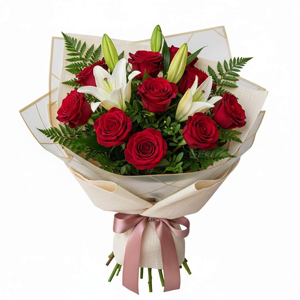 Букет цветов из: Лилии и Розы в Ишиме