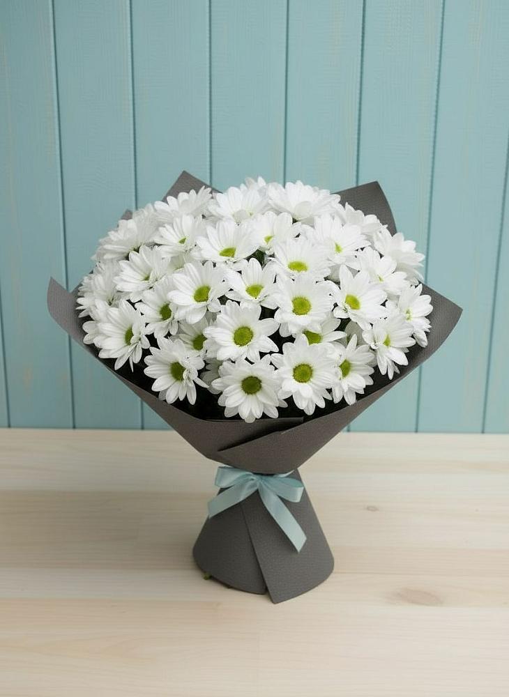Букет белые хризантемы в Ишиме Букет цветов из: Хризантемы в Ишиме
