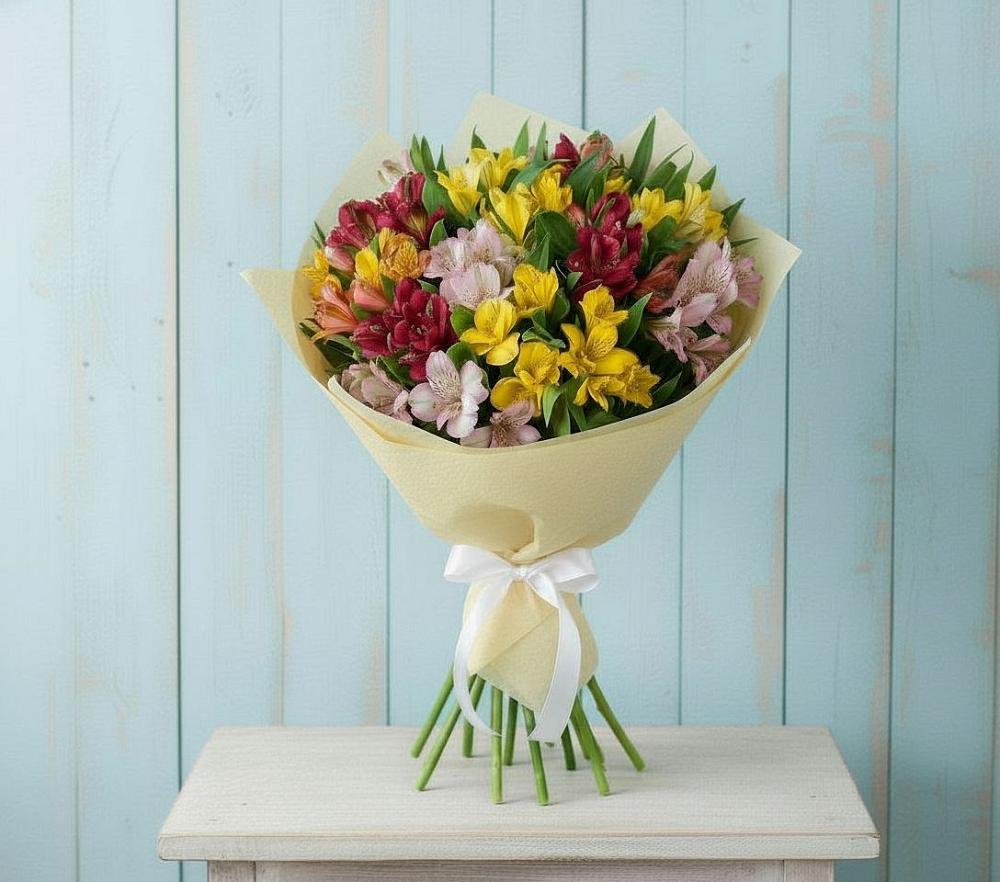 Букет Летние краски в Ишиме Букет цветов из: Альстромерии в Ишиме